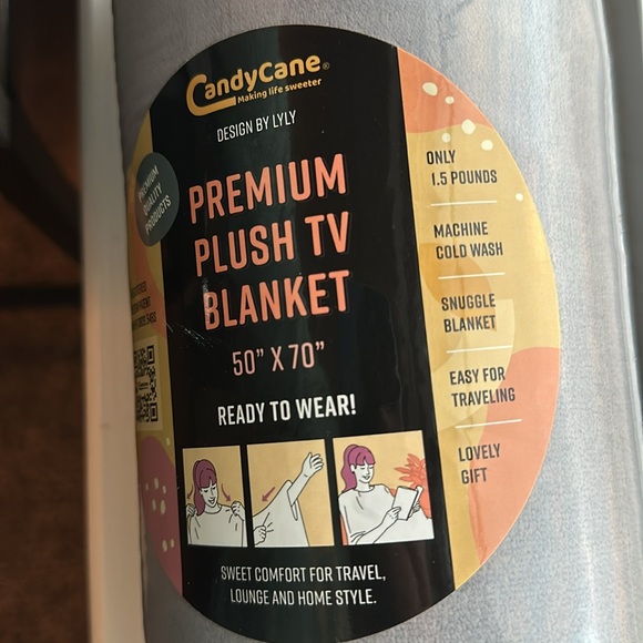 Candy Cane Plush Lounging Blanket/Snuggie - Picture 3 of 5